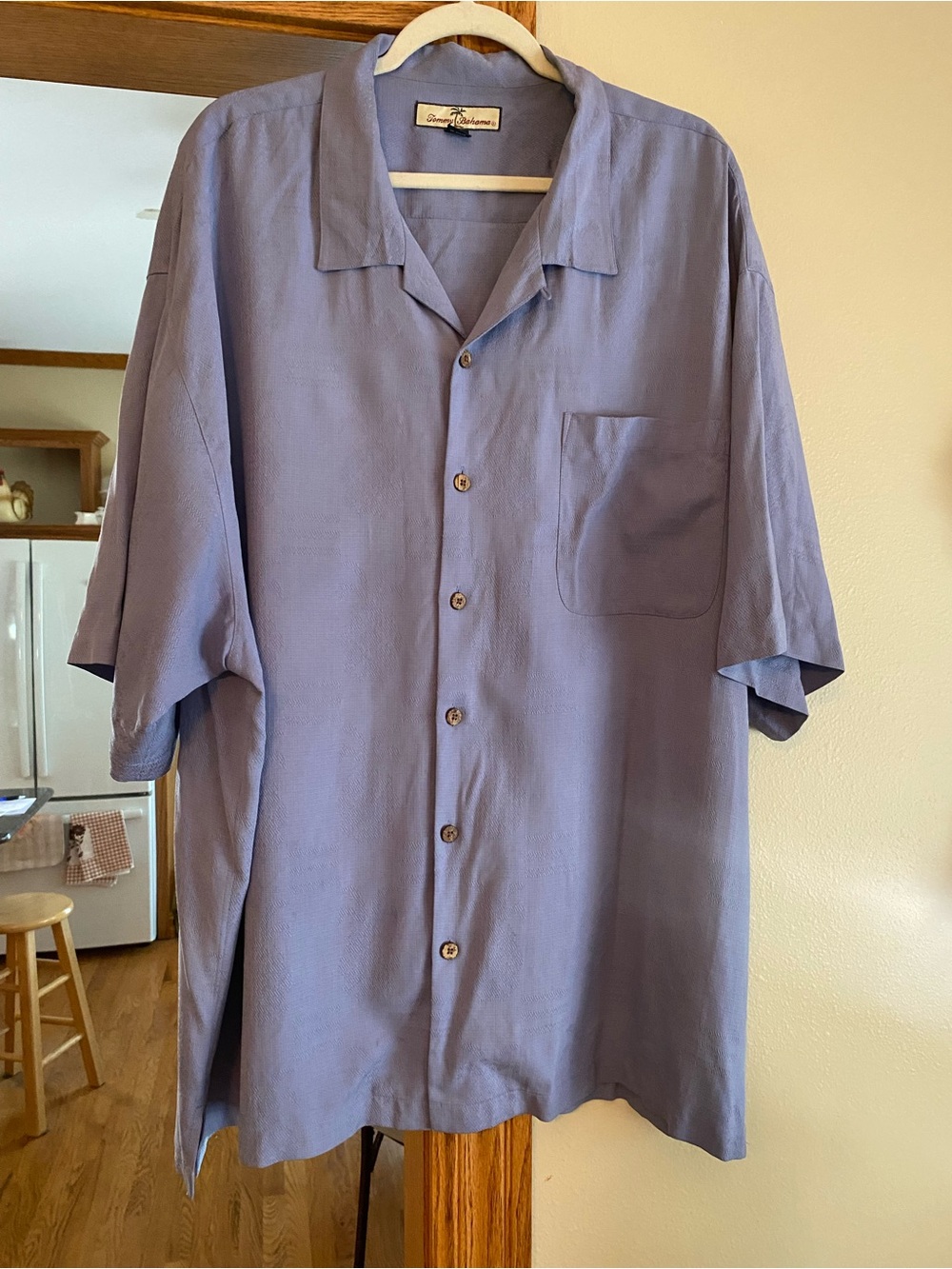 Tommy Bahama Silk Short-Sleeve Button-Up Shirt XXL, periwinkle